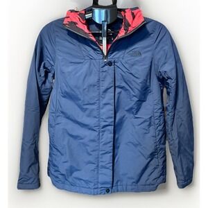 The North Face Womens M Blue Hooded Full Zip Parka Never Stop Exploring NF0A3EPQ